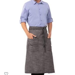 NWT Chef Apron CHEFWORKS Urban Collection Bistro Steel Black‎ GREAT guy Gift